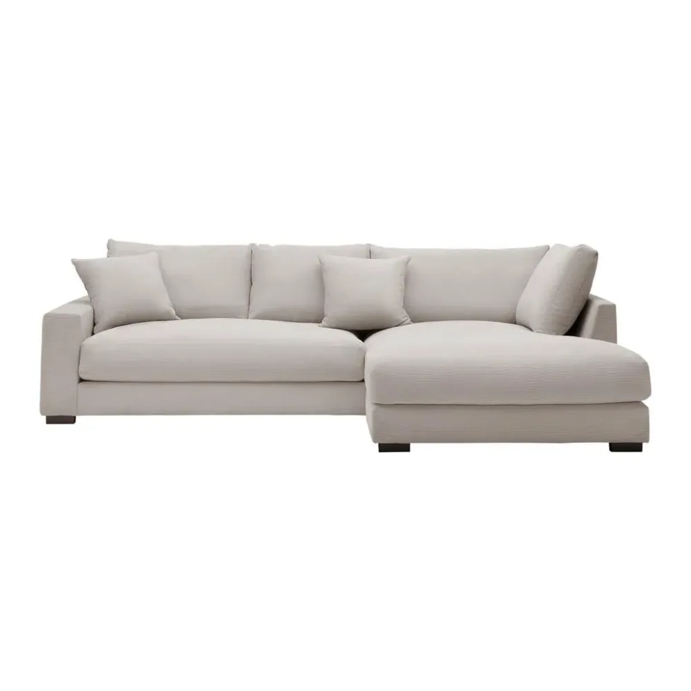 Ecksofa Pedro Beige Struktur, Plüsch Beige 