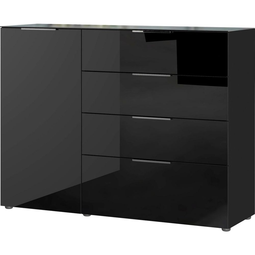 Sideboard Oakland In Schwarz  134/102/42 cm 4 Schublade(n) 