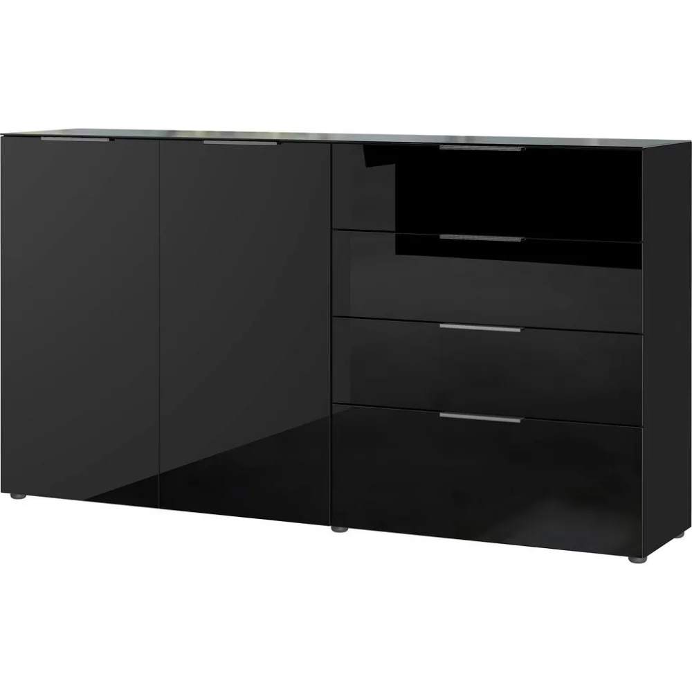 Sideboard Oakland In Schwarz  184/102/42 cm 4 Schublade(n) 