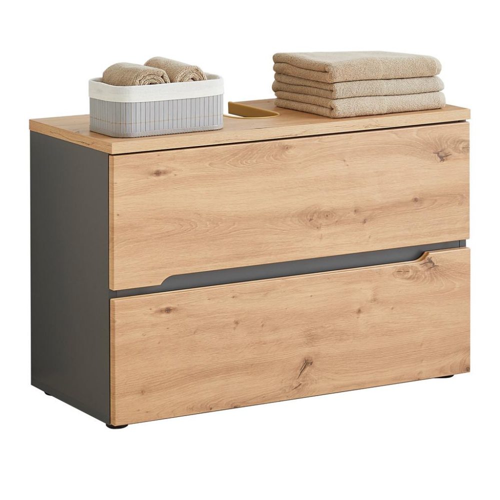 Waschbeckenunterschrank Memphis Artisan Eiche/grau 80/55/38 cm 