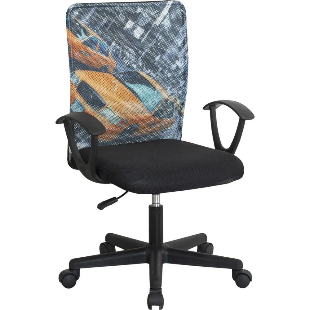 Drehstuhl New York Schwarz/multicolor Netzbespannung Multicolor, Schwarz 