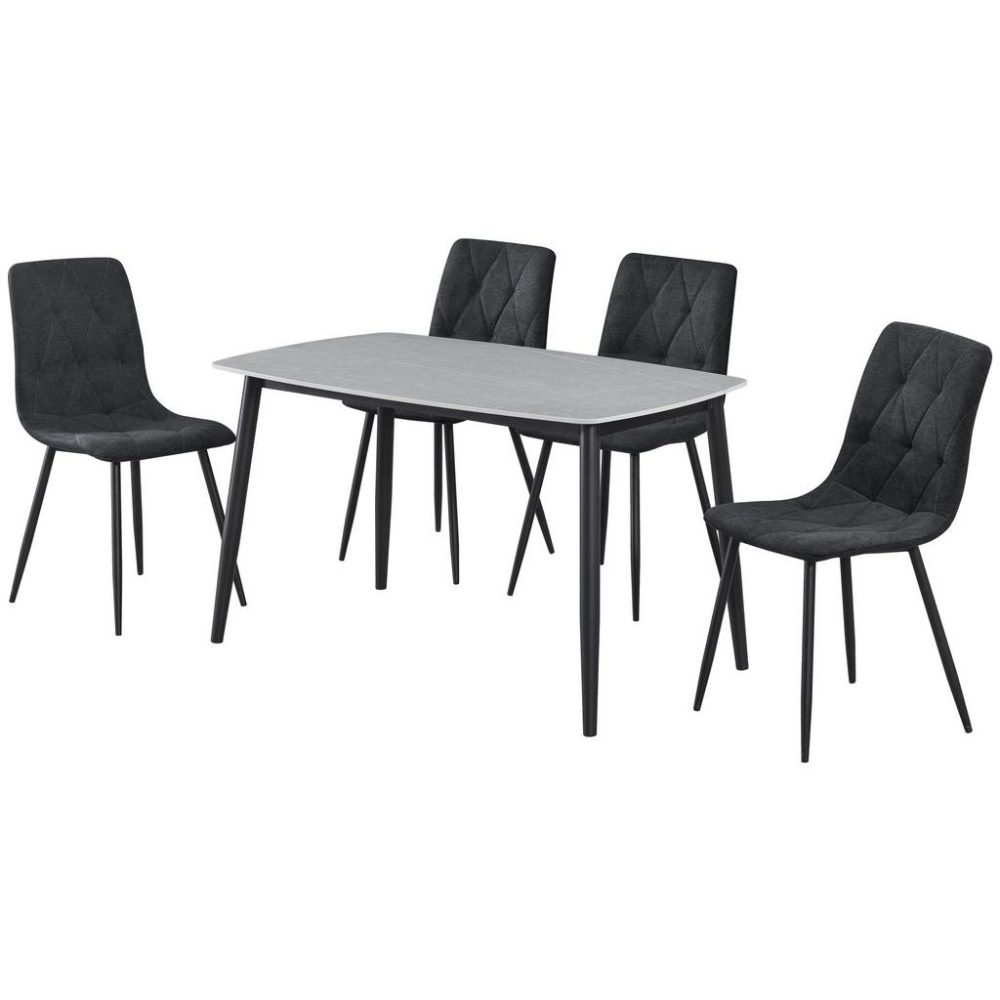 Tischgruppe Andi Grau/schwarz 120/79/73 cm 