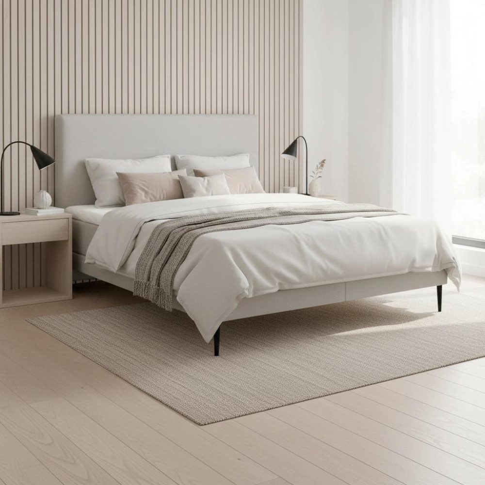 Boxbett Nevada Ca. 160x200 Cm Hellgrau Mit Topper 160/200 cm Hellgrau 