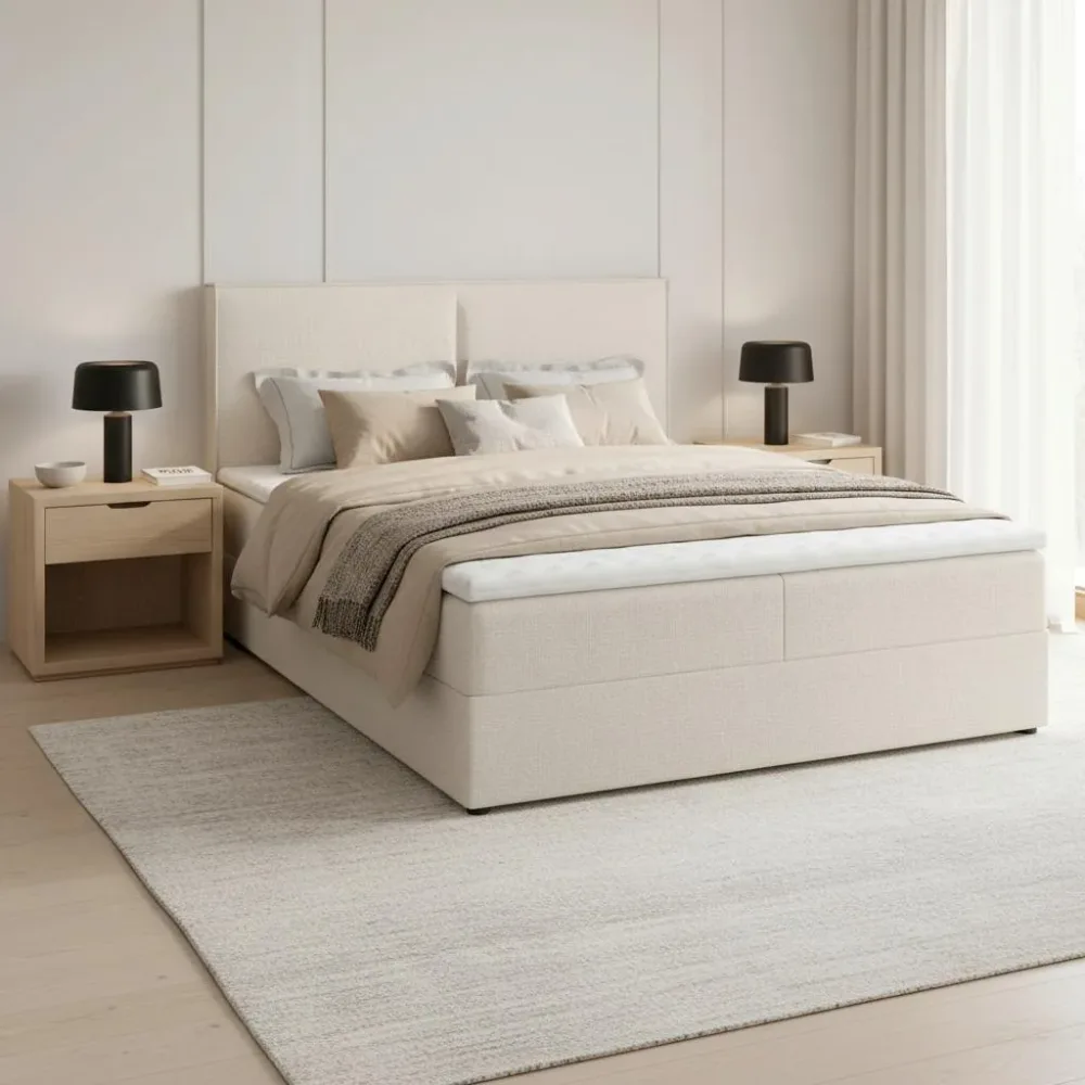 Boxbett Imola Ca. 140x200 Cm Creme Inkl. Topper 140/200 cm Creme 