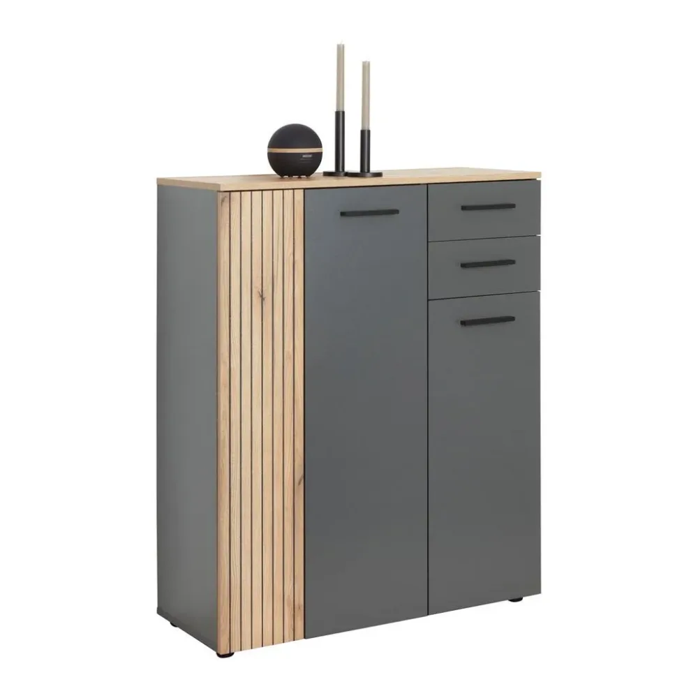 Schuhschrank Cadix Anthrazit/eichefarben 90/110/36 cm 