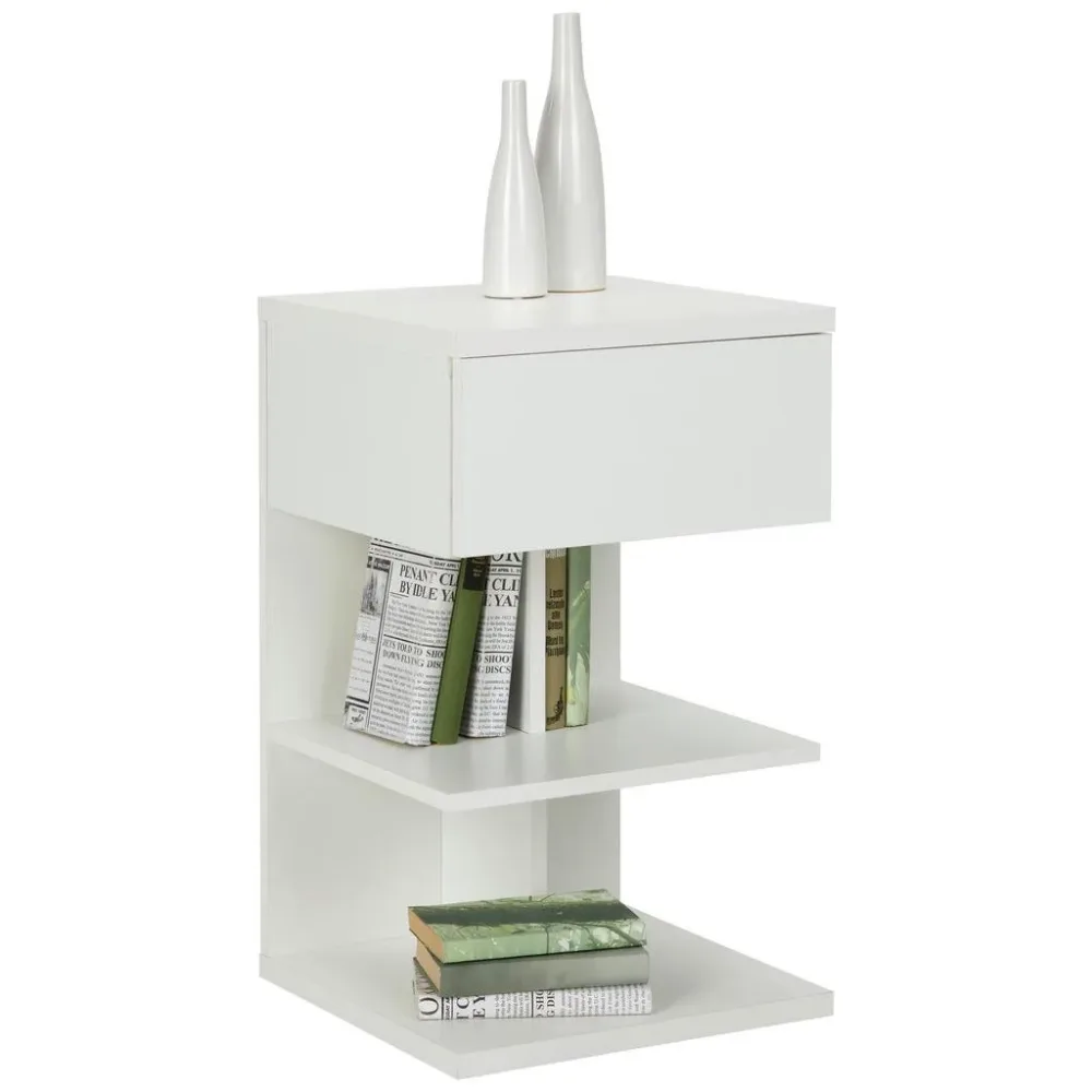 Nachttisch In Weiss 39/65/39 cm Weiss 