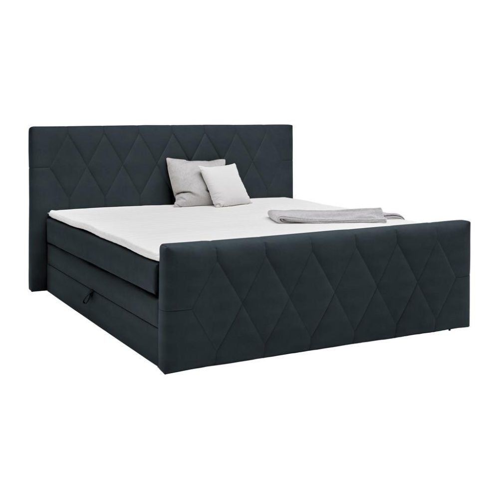 Boxspringbett Josie B Graphitfarben Ca. 180x200cm 180/200 cm Graphitfarben 