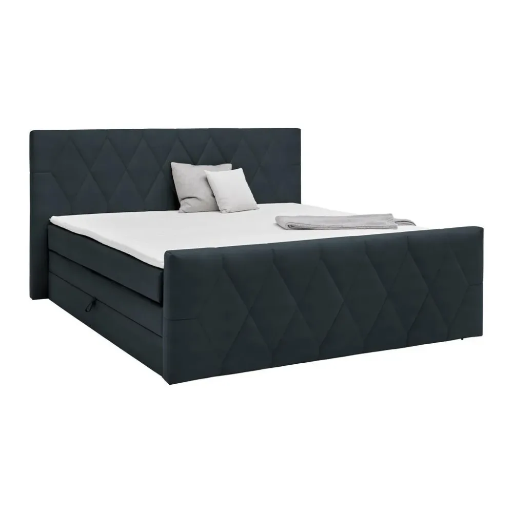 Boxspringbett Josie B Graphitfarben Ca. 160x200cm 160/200 cm Graphitfarben 
