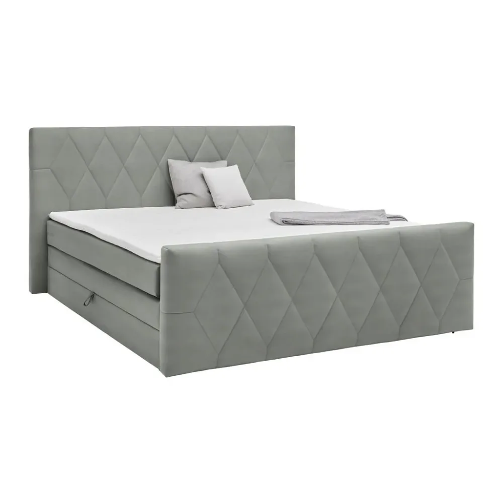 Boxspringbett Josie B Grau Ca. 160x200cm 160/200 cm Grau 