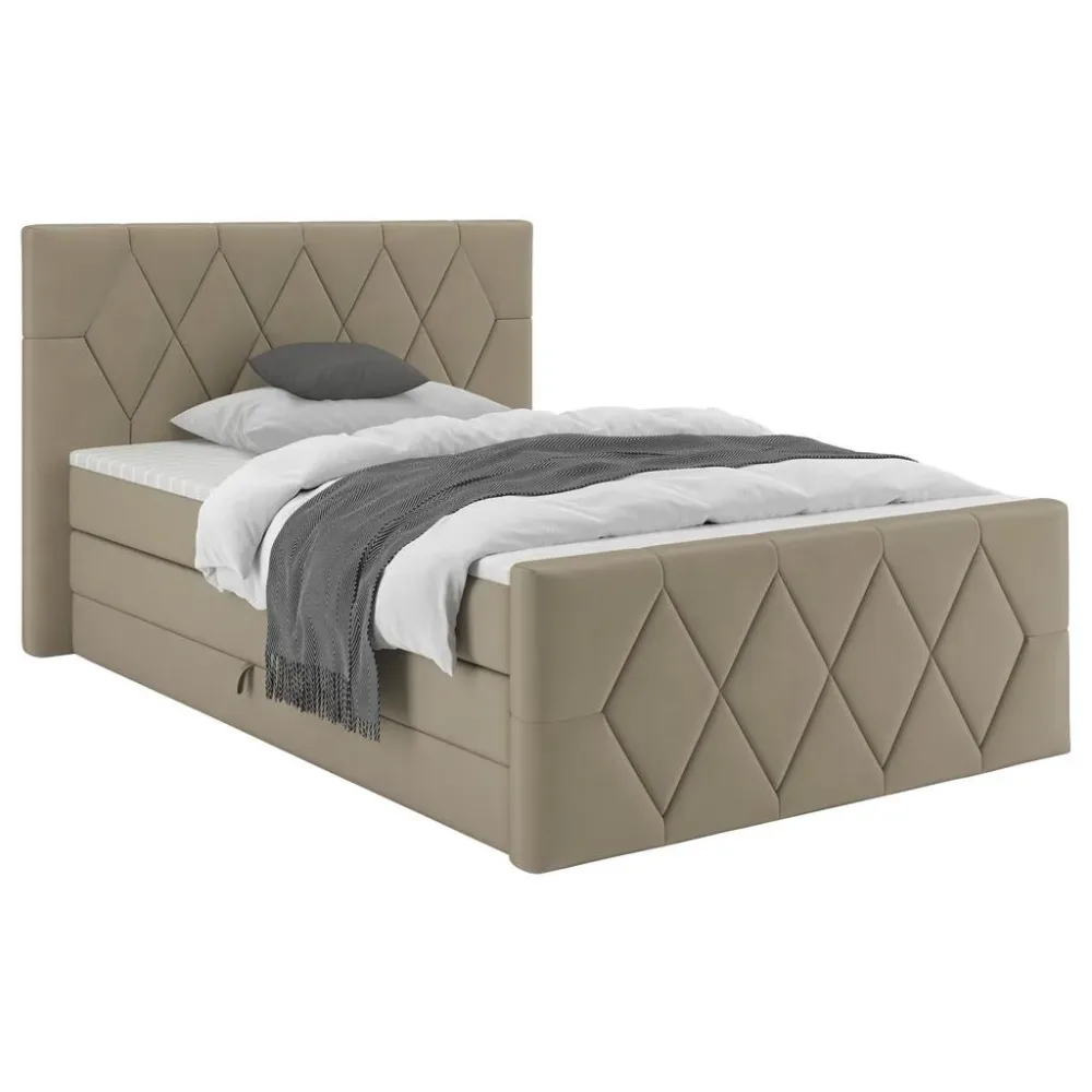Boxspringbett Josie B Beige Ca. 120x200cm 120/200 cm Beige 
