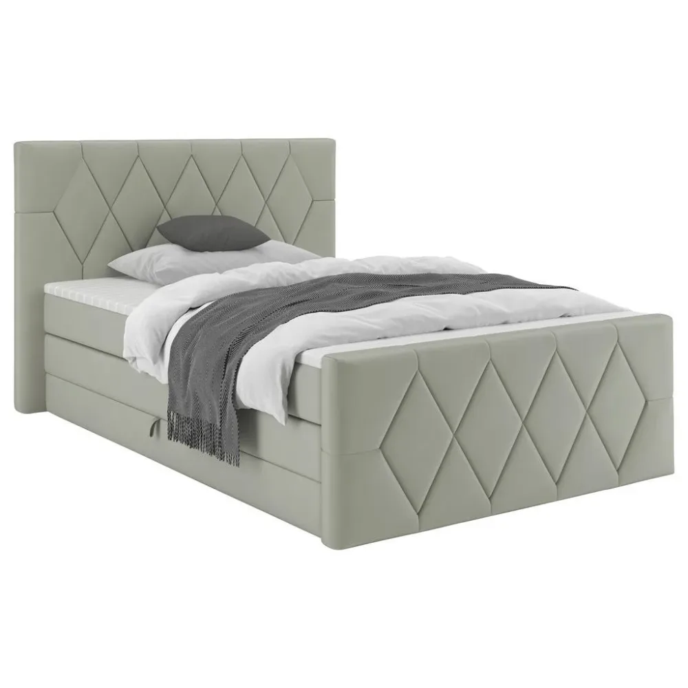 Boxspringbett Josie B Grau Ca. 140x200cm 140/200 cm Grau 