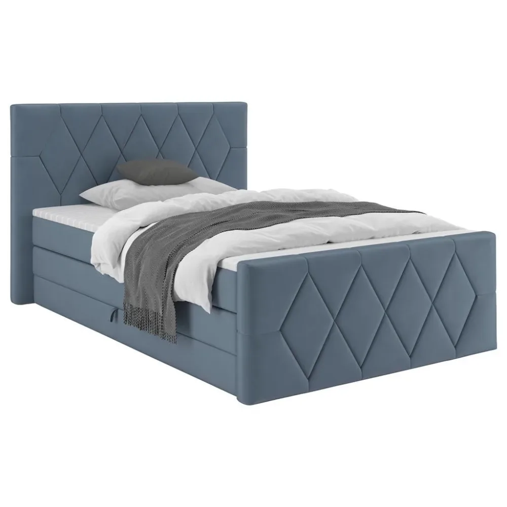 Boxspringbett Josie B Graublau Ca. 120x200cm 120/200 cm Graublau 