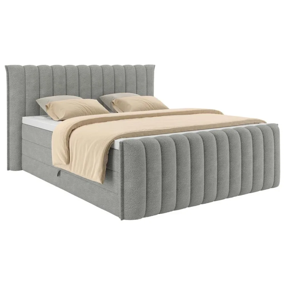 Boxspringbett Lina Grau Ca. 160x200cm 160/200 cm Grau 