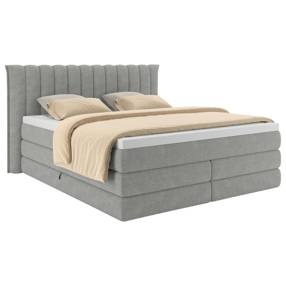 Boxspringbett Lina Grau Ca. 180x200cm 180/200 cm Grau 