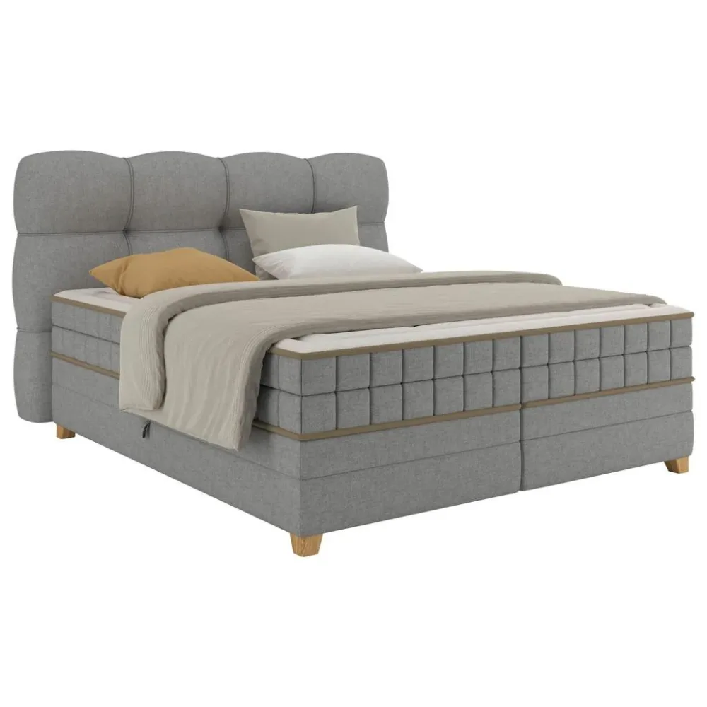 Boxspringbett Bianco Grau Ca. 180x200cm 180/200 cm Grau 