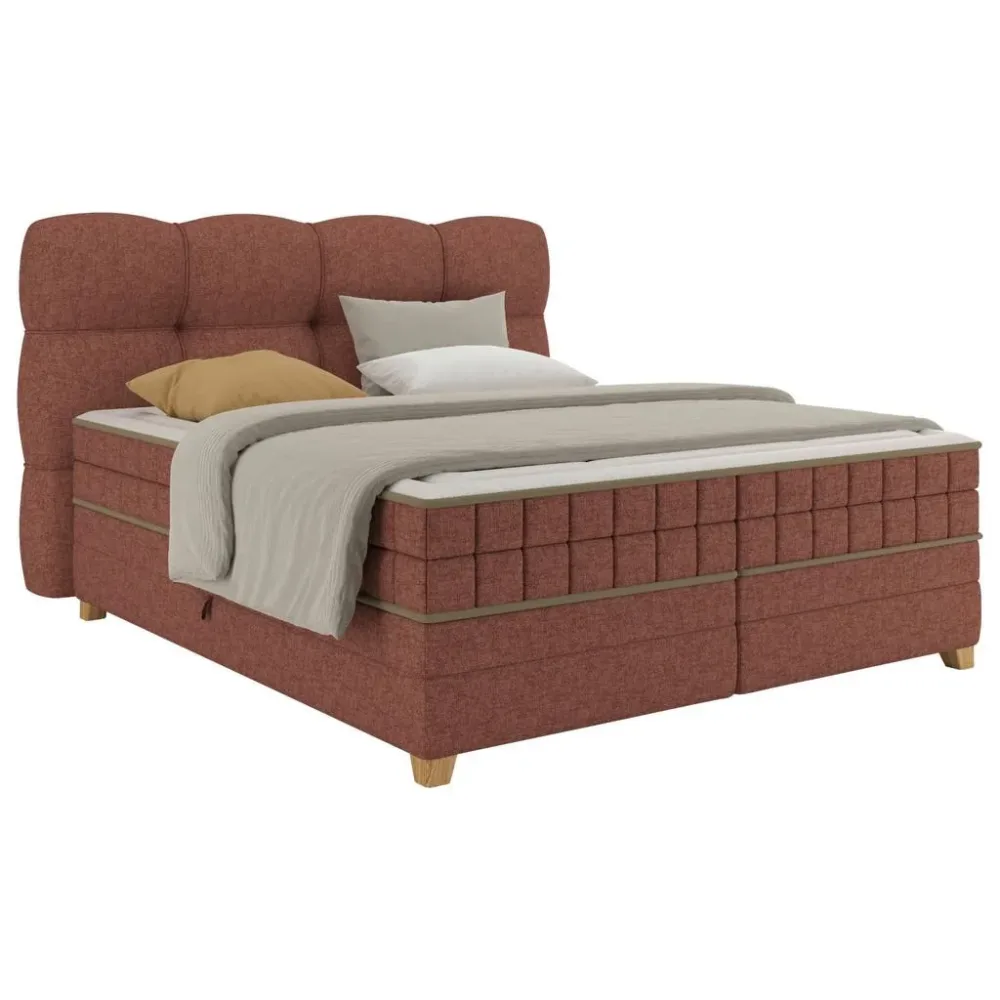 Boxspringbett Bianco Rot Ca. 160x200cm 160/200 cm Rot 