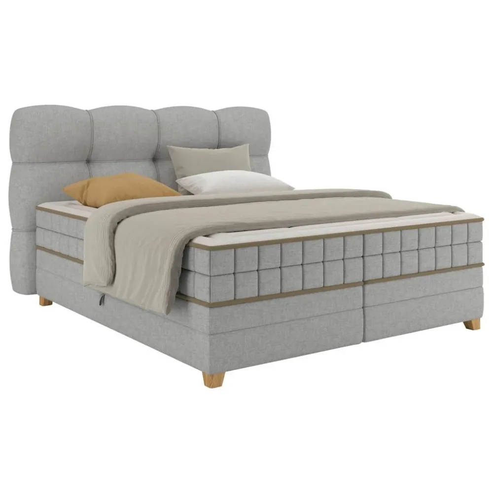 Boxspringbett Bianco Taupe Ca. 160x200cm 160/200 cm Taupe 