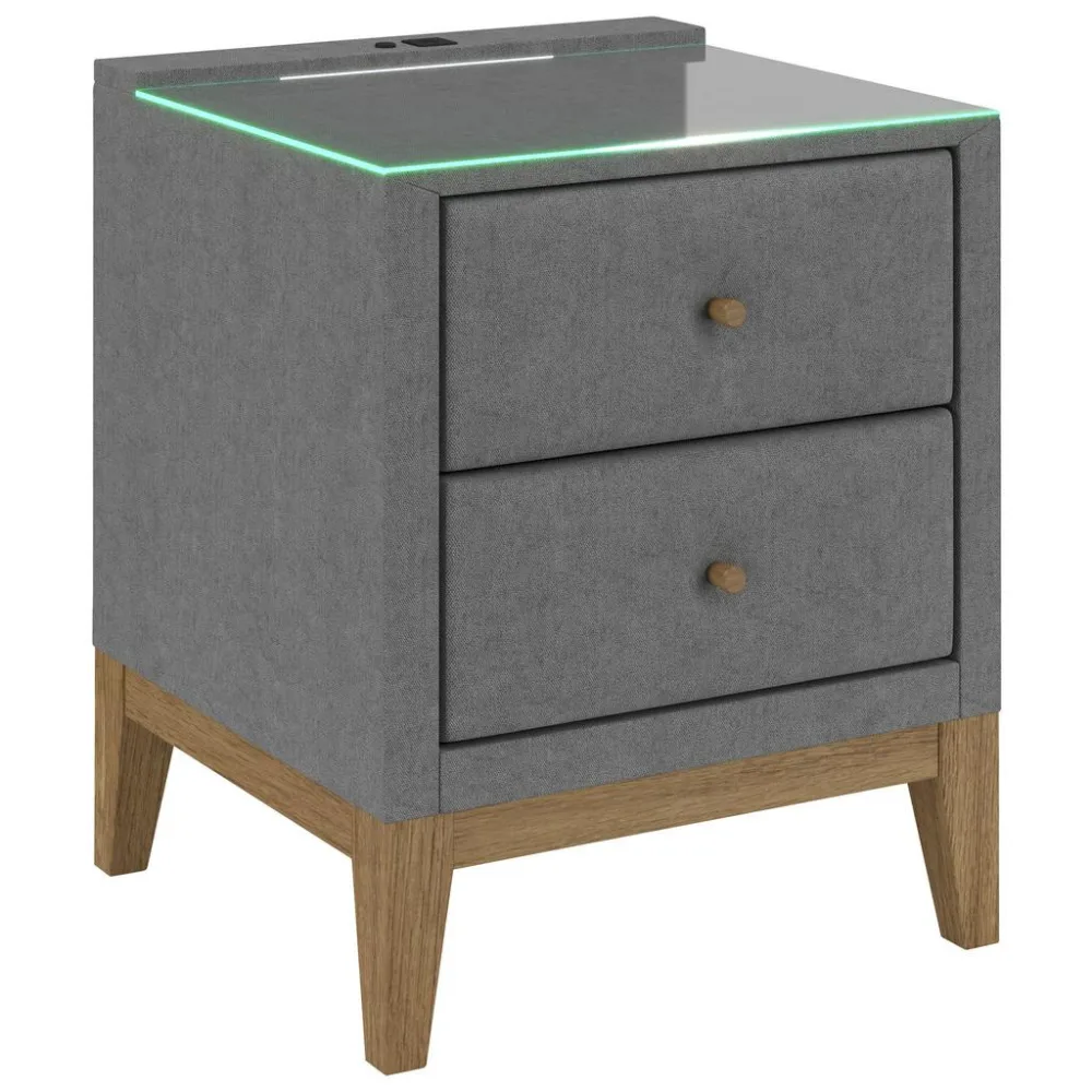 Nachttisch Elena 48/68/45 cm Buche Graphitfarben 