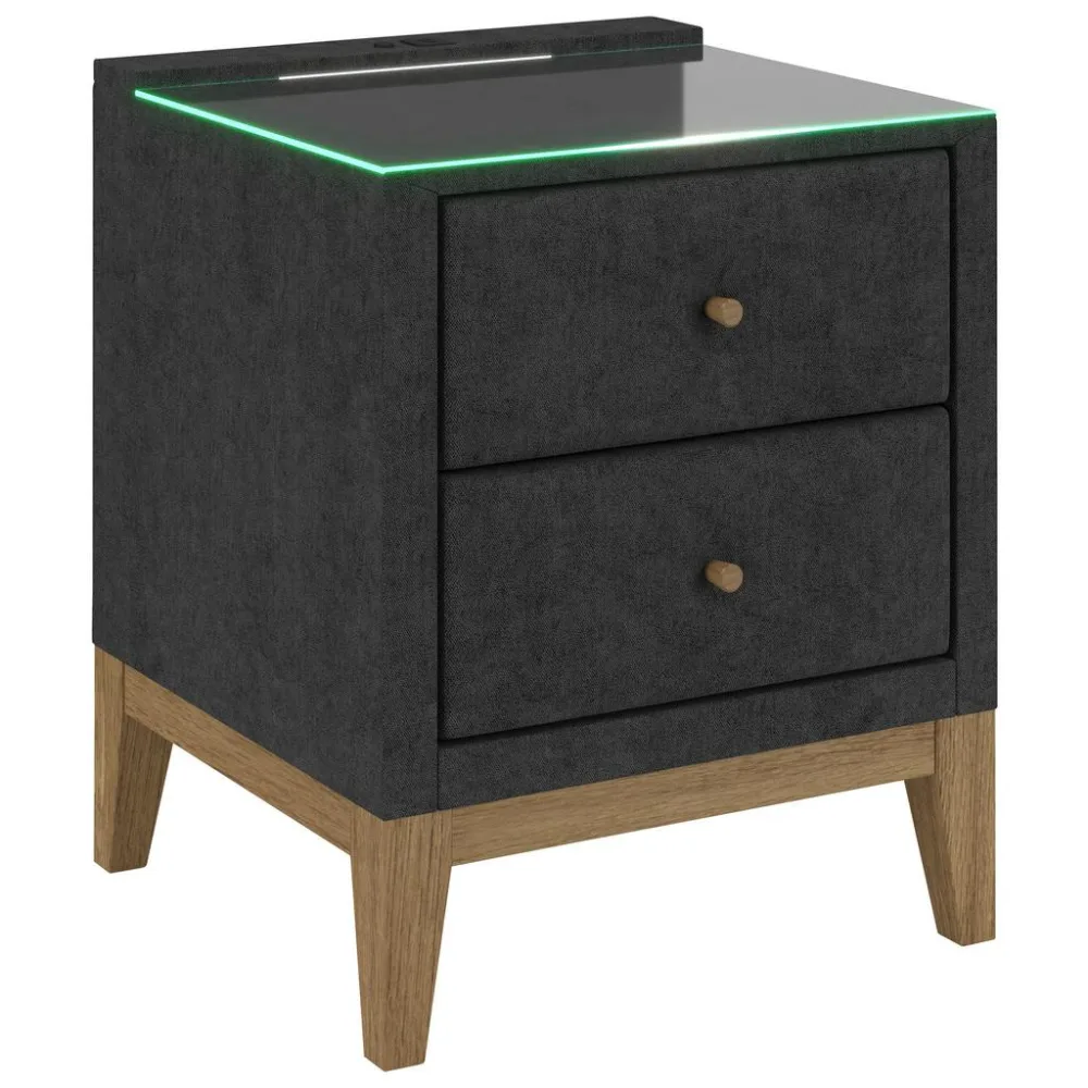 Nachttisch Elena 48/68/45 cm Buche Schwarz 