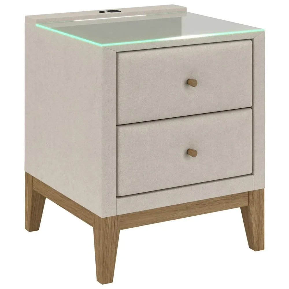 Nachttisch 48/68/45 cm Creme 
