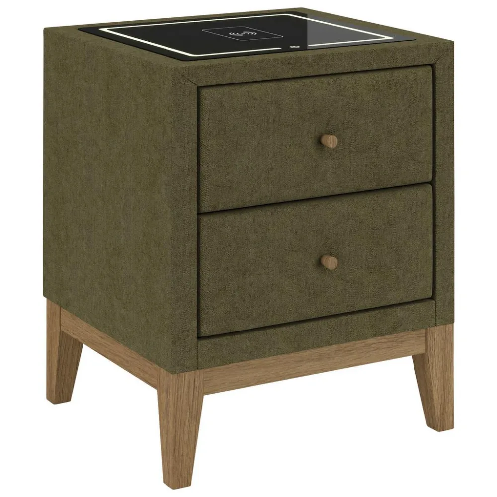 Nachttisch Elena 48/68/45 cm Buche Olivgrün 