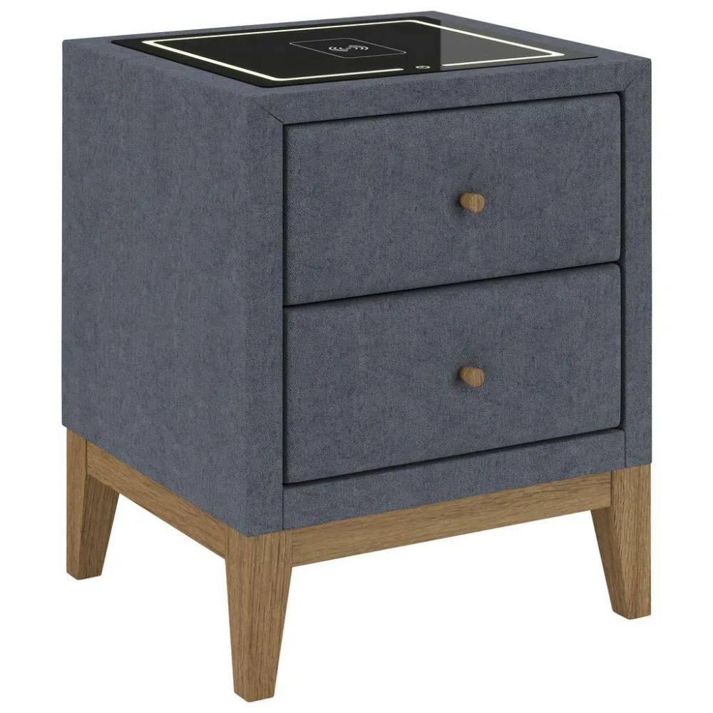 Nachttisch Elena 48/68/45 cm Buche Blau 