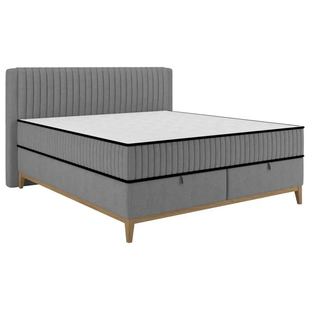 Boxbett 180/200 cm Graphitfarben 