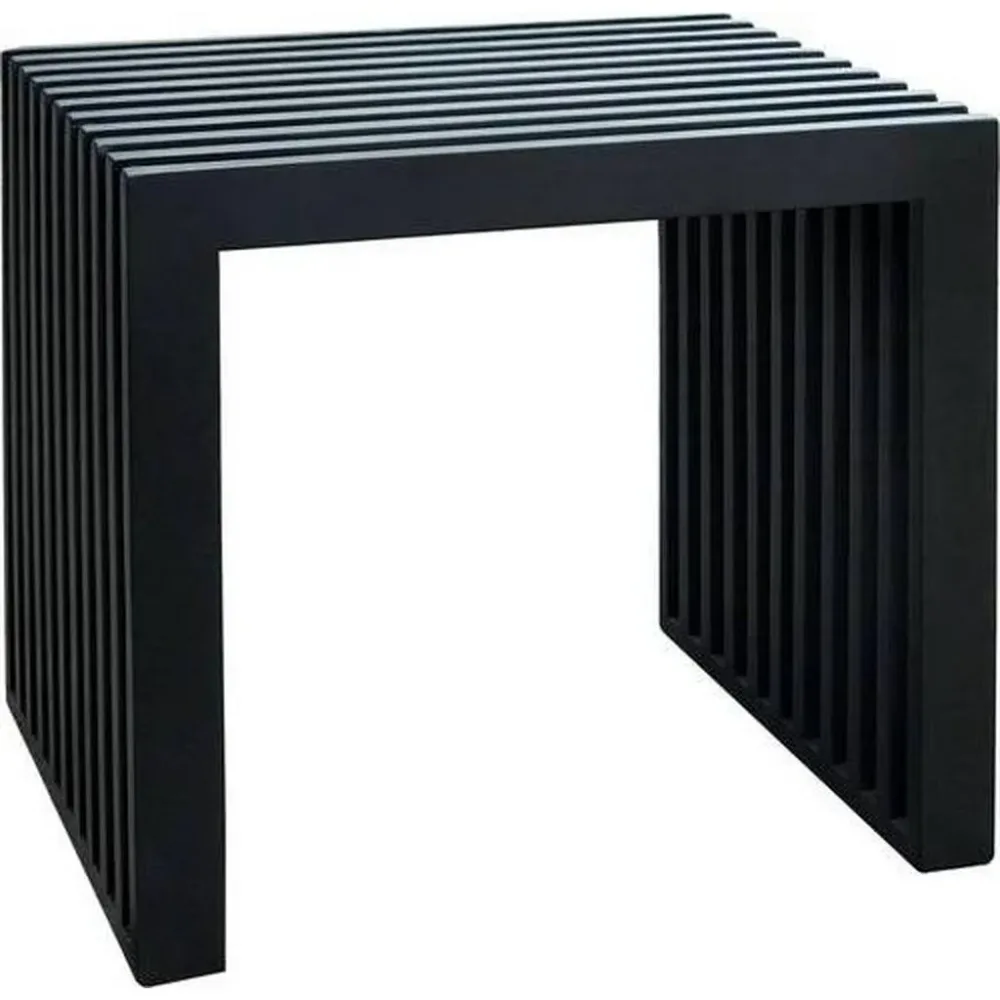 Hocker Rib Schwarz Holz 