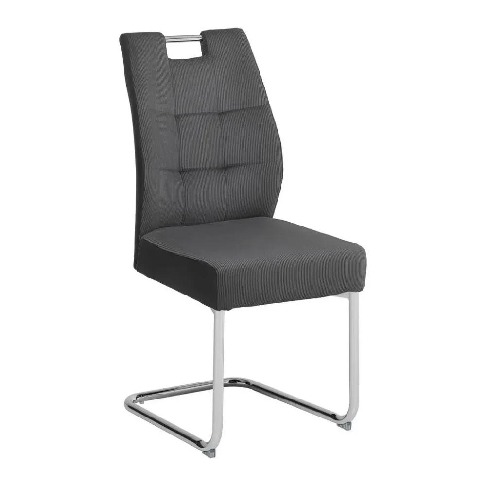 Schwingstuhl Lea Grau  Cord, Mikrofaser 