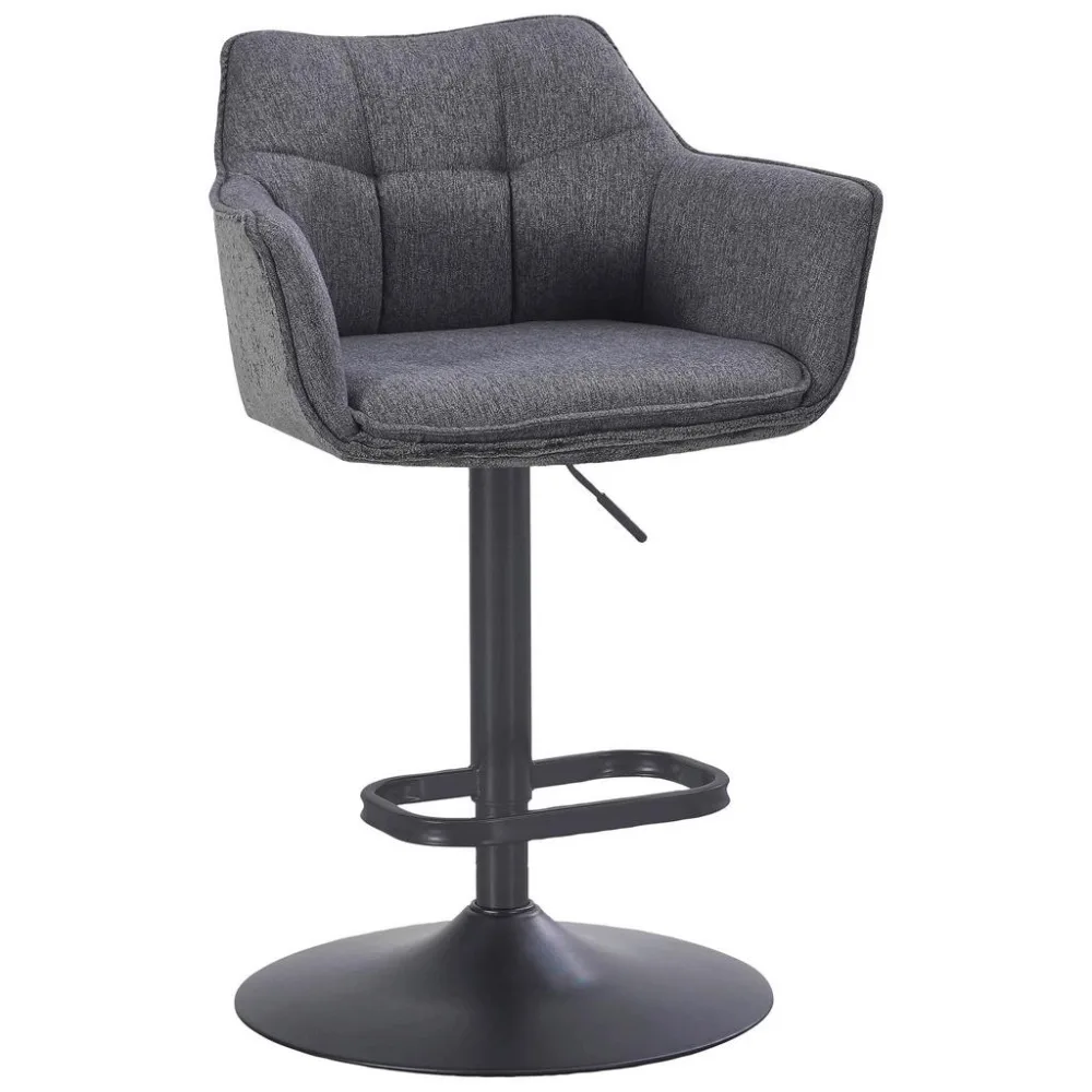 Barhocker Lina Grau/schwarz Metall, Textil Grau, Schwarz 