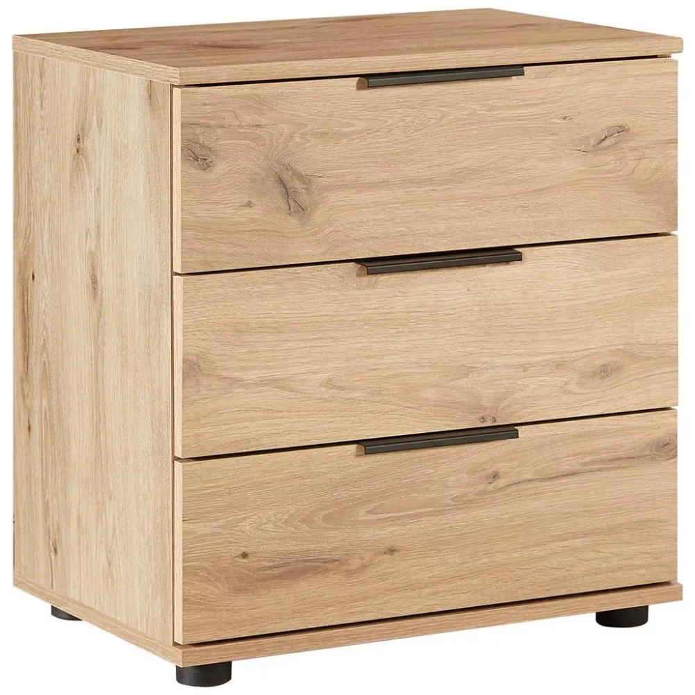 Nachtkästchen Easy Plus Black A Eichefarben 52/58/38 cm Eichefarben 