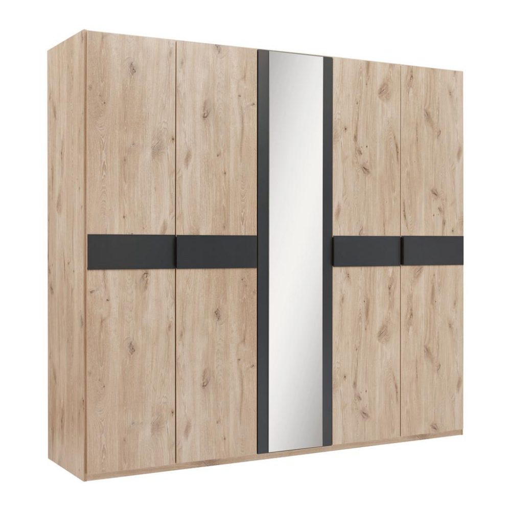 Drehtürenschrank Bergamo Graphit/eichefarben 225/208/58 cm Graphitfarben, Eichefarben 