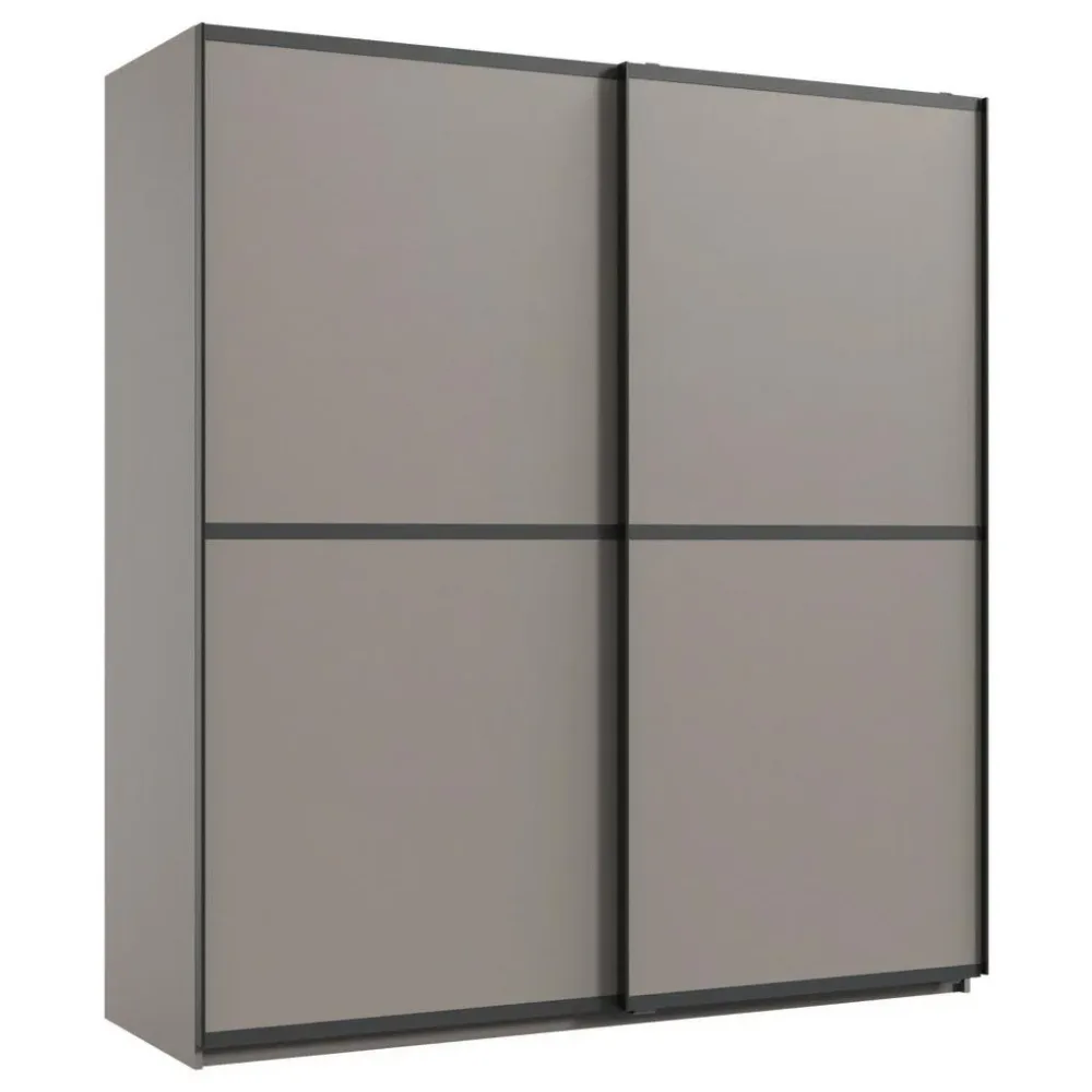 Schwebetürenschrank Ulm Beige/greige 135/198/65 cm Beige, Greige 
