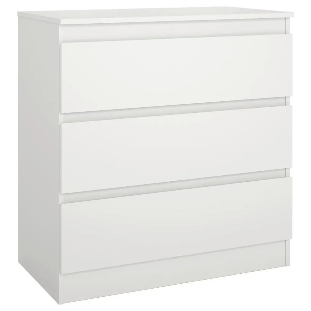 Kommode Mara Weiss Nachbildung , 77/80/42 cm , 3 Schublade(n) 