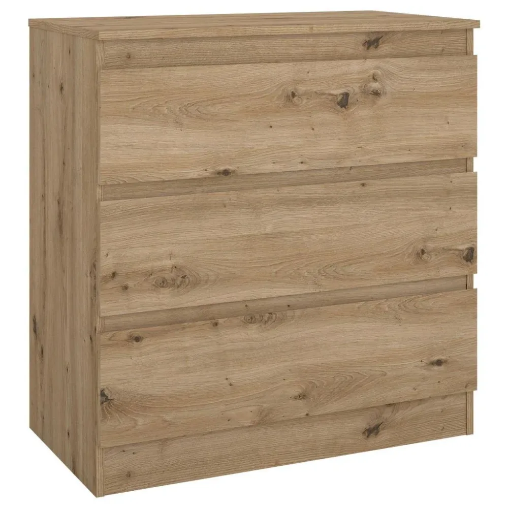 Kommode Mara Eiche Artisan Nachbildung , 77/80/42 cm , 3 Schublade(n) 