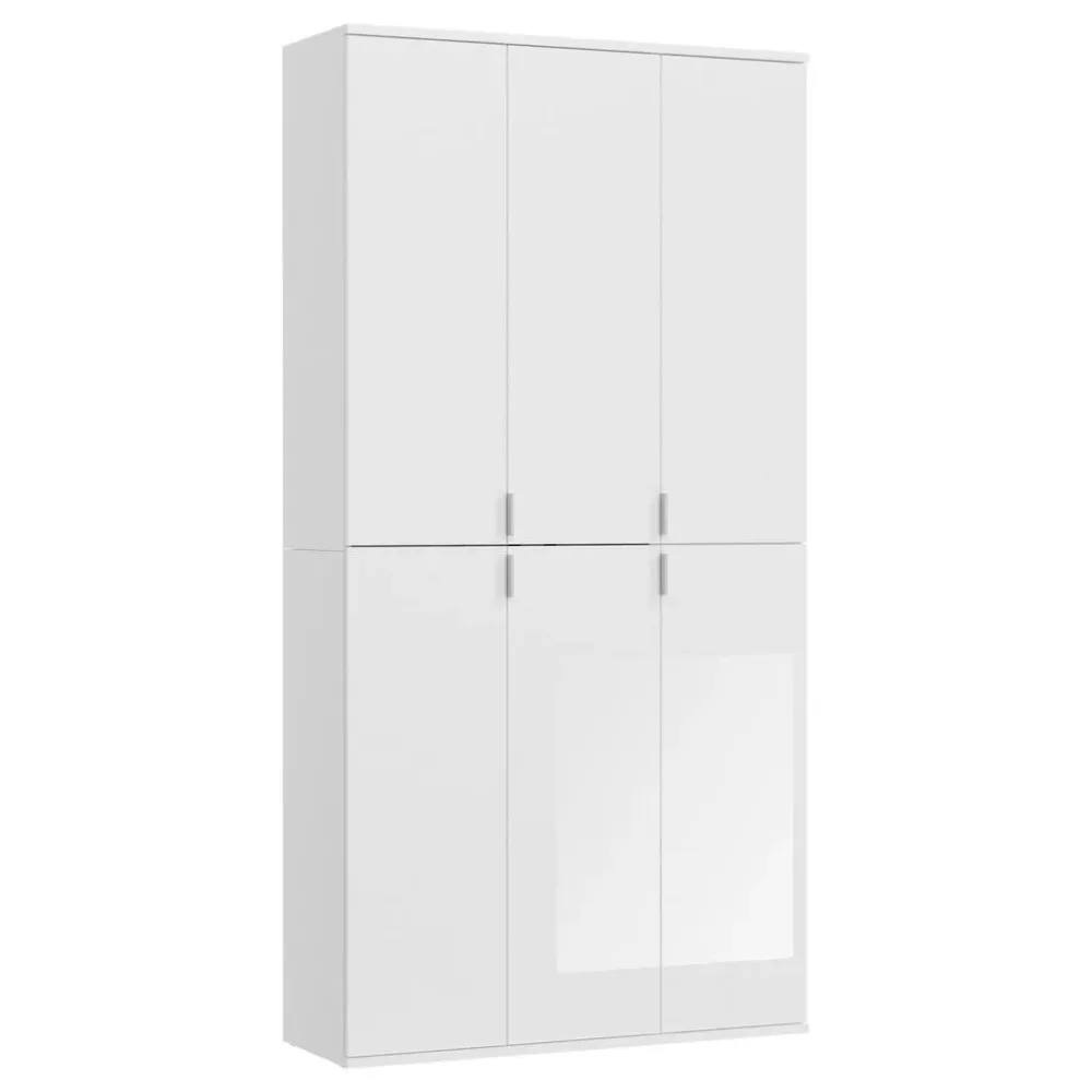 Drehtürenschrank 91/193/34 cm Weiss Hochglanz 