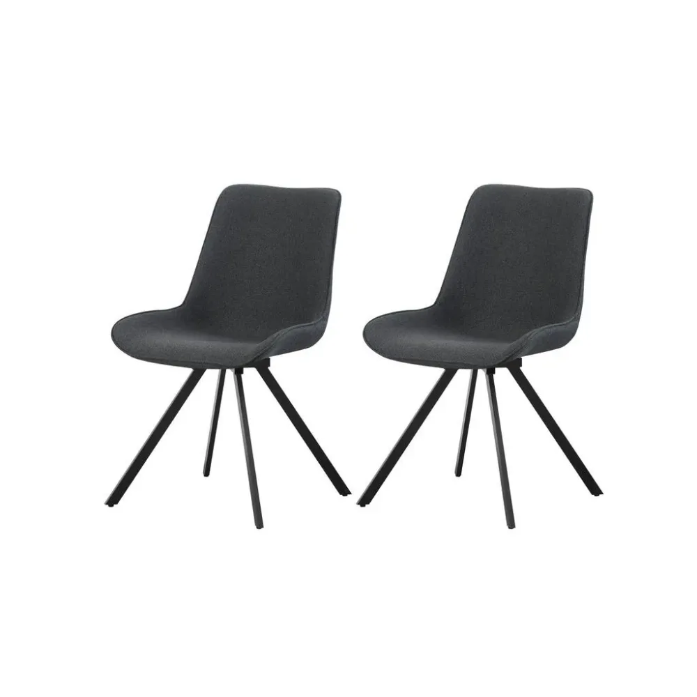 Stuhl-Set Emilia 2 Stück Sitzfläche 360° drehbar Webstoff 