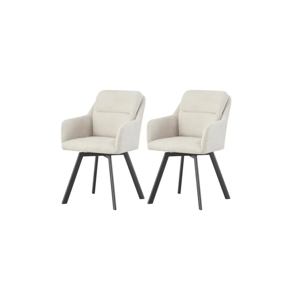 Stuhl-Set Sophie 2 Stück Sitzfläche 360° drehbar Webstoff 