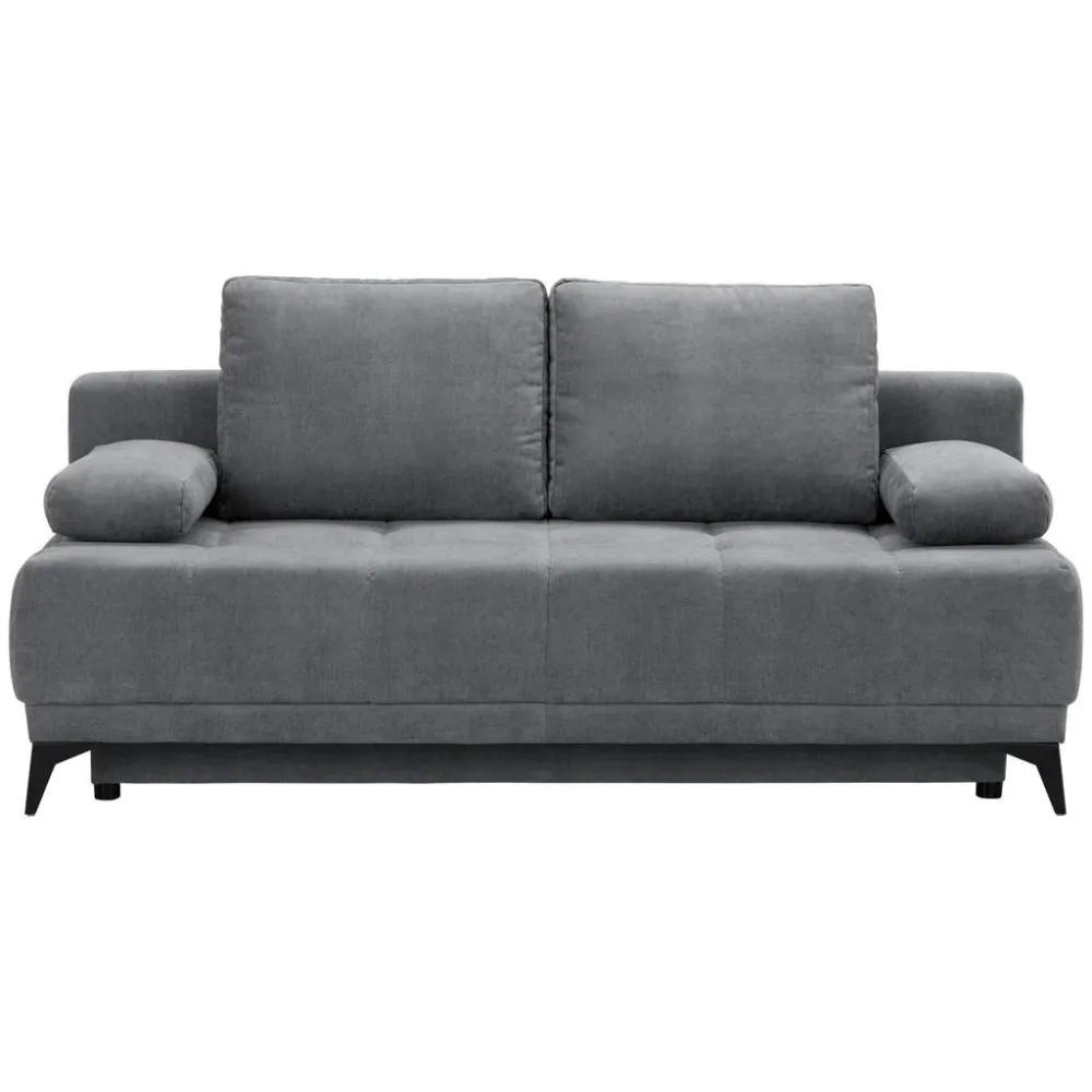 Schlafsofa In Hellgrau Dunkelgrau Textil 