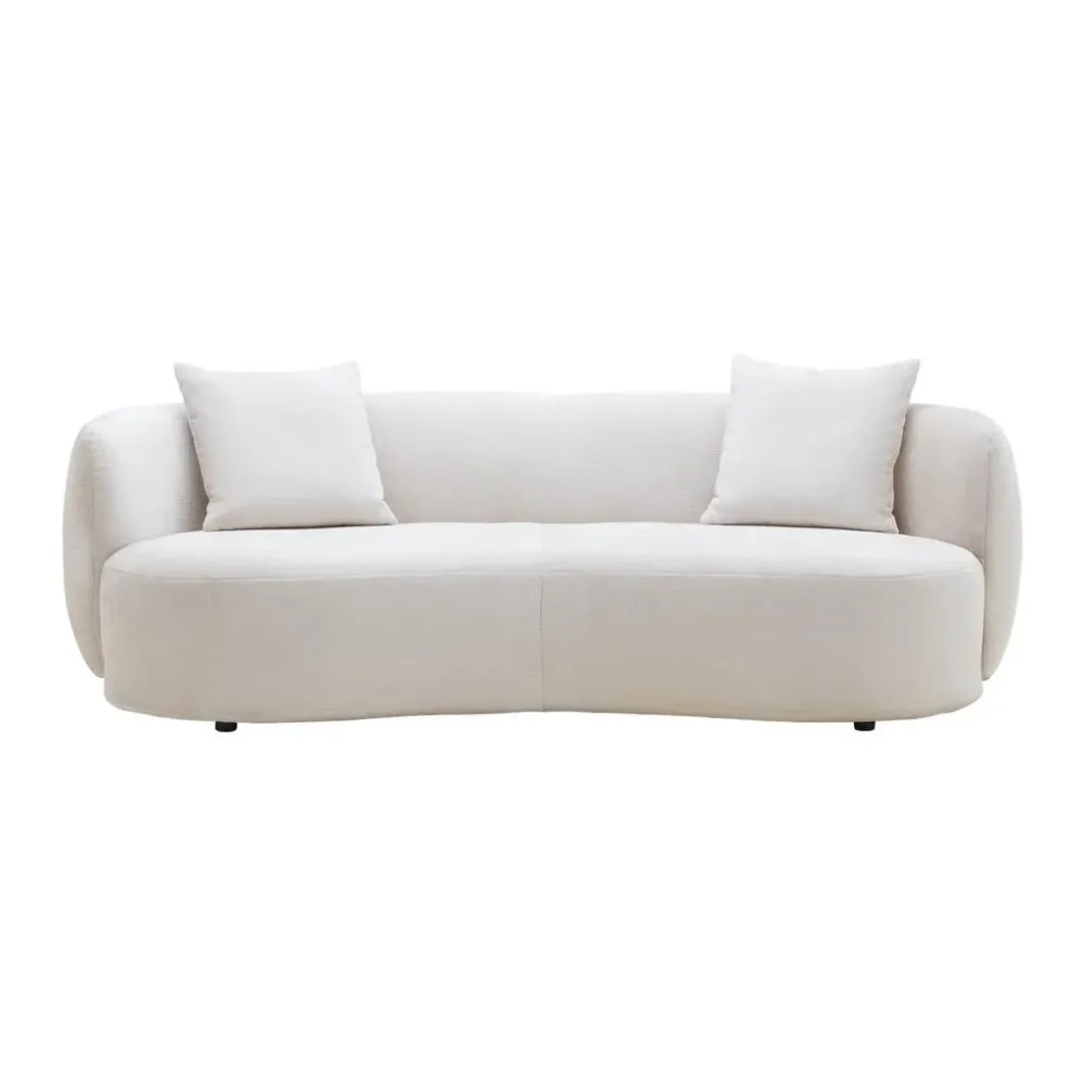 Bigsofa Leonas In Beige Runde Form, Inkl. 2 Kissen Textil Beige 