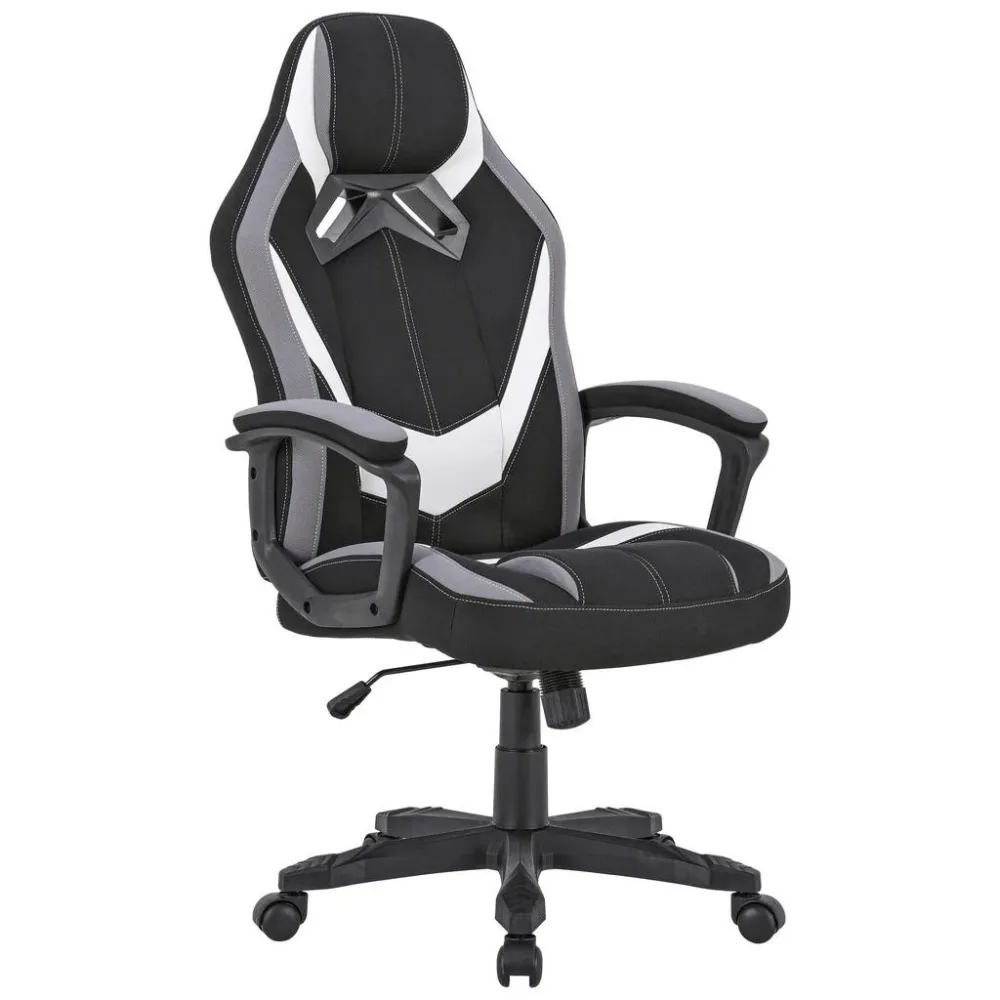 Drehstuhl In Schwarz/weiss Lederlook, Mikrofaser Grau, Schwarz, Weiss 