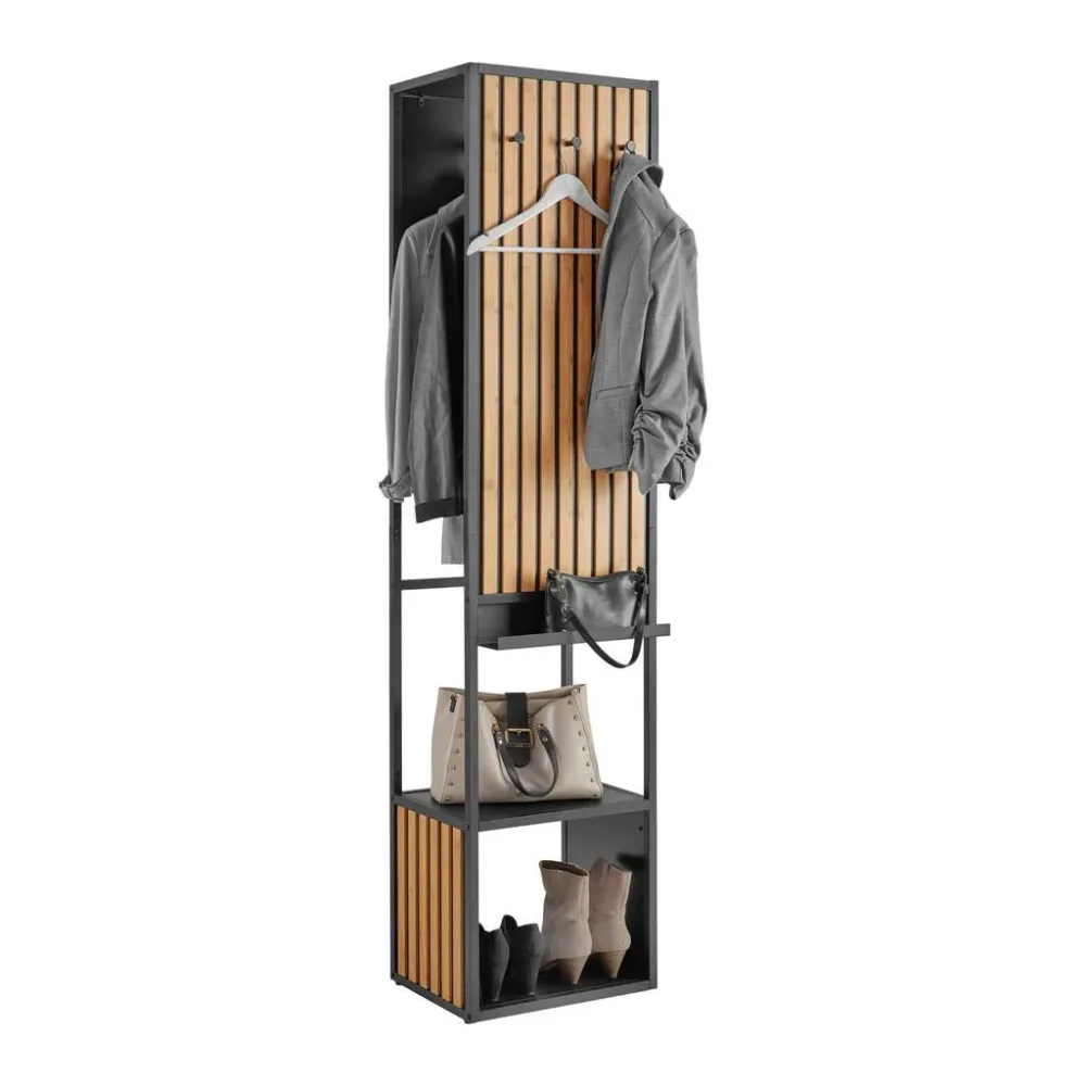 Garderobe Panelo Naturfarben/schwarz