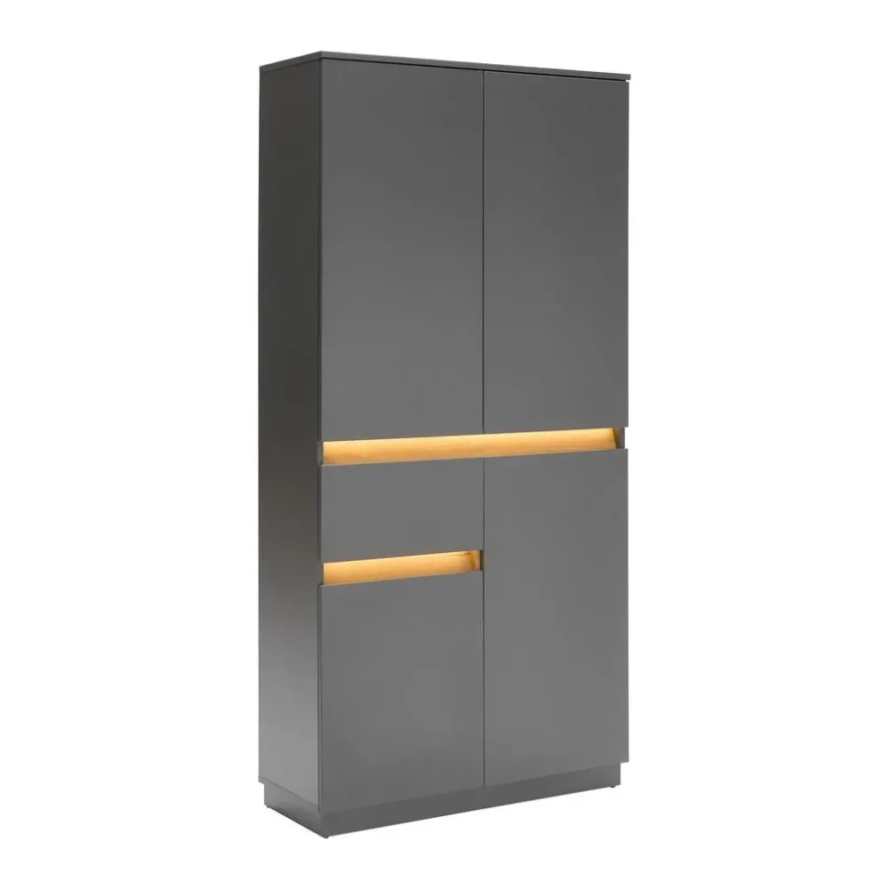 Vitrine Samu Anthrazit/eichefarben , 