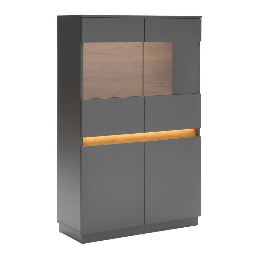 Highboard Samu Anthrazit/eichefarben  90/140/35 cm 