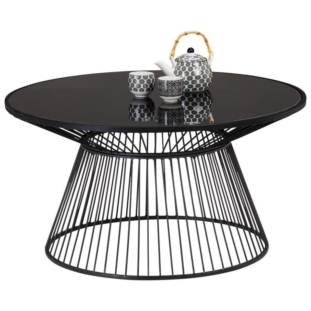 Couchtisch In Schwarz Ø Ca. 80cm Metall, Glas 