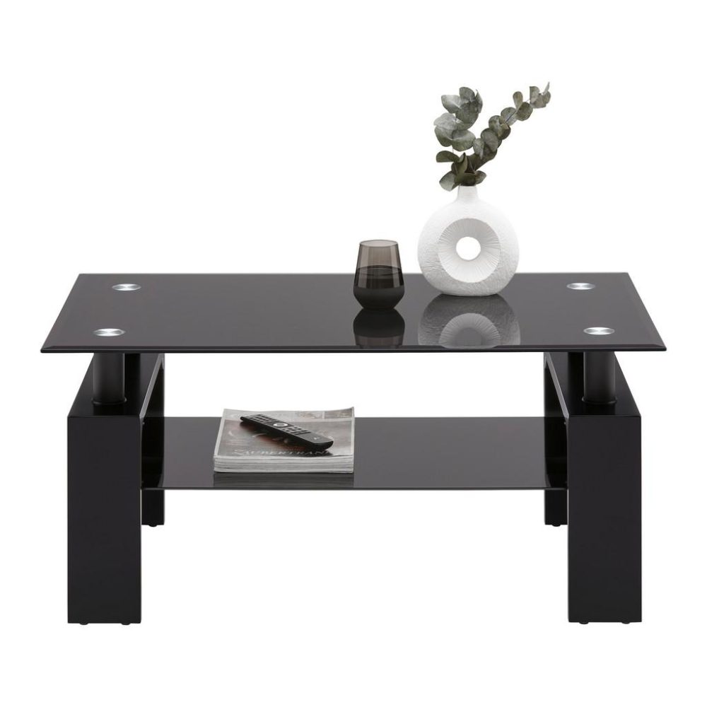 Couchtisch Intro Schwarz Metall, Glas, Holzwerkstoff 100/60/45 cm 