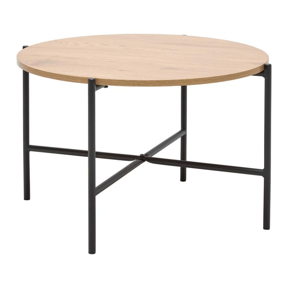 Couchtisch Oslo Eichefarben/schwarz Metall, Holzwerkstoff 60/60/40 cm 