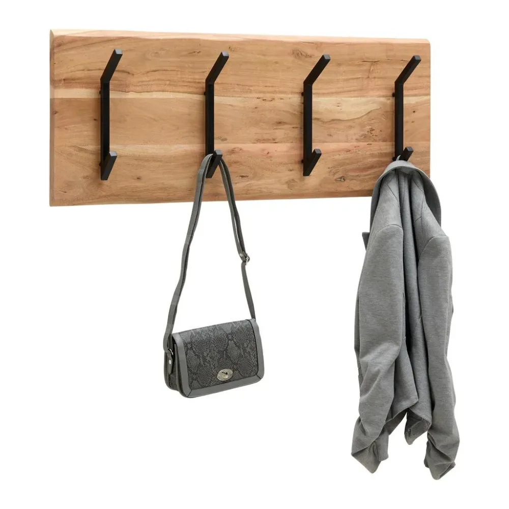 Wandgarderobe Rivera 4 Schwarz/akaziefarben