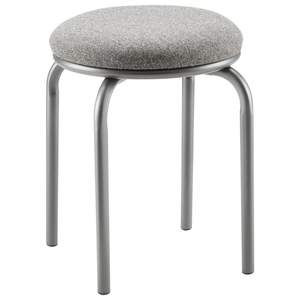 Stapelhocker In Grau Metall, Textil Grau 