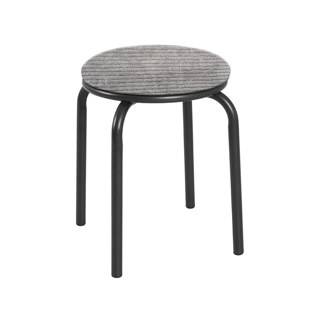 Stapelhocker In Schwarz/dunkelgrau Metall, Textil Schwarz, Dunkelgrau 
